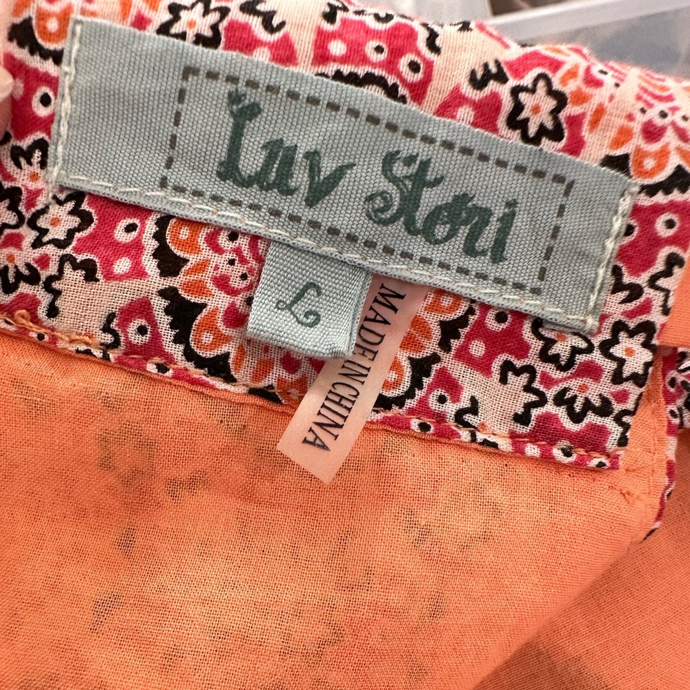 Luv Stori Embroidered Halter Racerback Tank Top Blouse Boho Concert Large - Picture 9 of 11